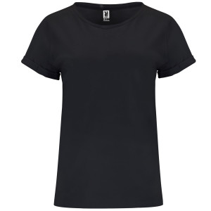 Camiseta con dobladillo negra | Camiseta casual en color negro