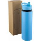 Botella de acero inoxidable reciclado con tapa y pajita 500 ml