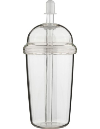 Vaso reutilizable de RPET con tapa y pajita 500 ml