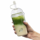 Vaso reutilizable de RPET con tapa y pajita 500 ml
