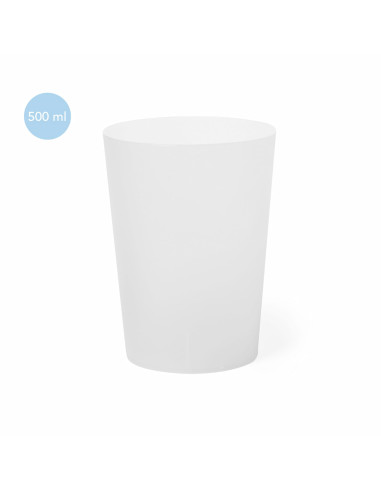 Vaso de plástico traslúcido acabado frosted 500ml