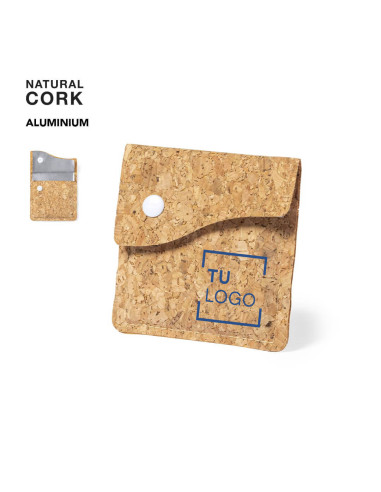 Cenicero de bolsillo de corcho y aluminio