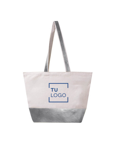Bolsa de algodón reciclado y polipiel metalizada