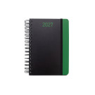 Agenda diaria A5 de papel reciclado con anillas y acabado mate