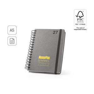 Agenda diaria A5 de cuero con anillas 2