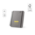 Agenda diaria A5 de cuero con anillas