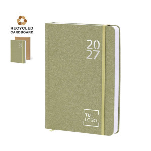 Agenda diaria A5 de cartón reciclado con distintivo Eco