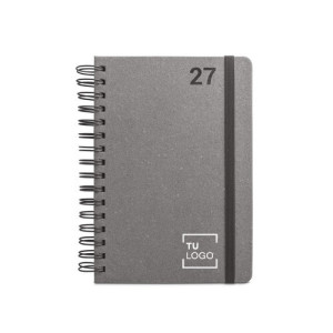 Agenda diaria A5 de cuero con anillas