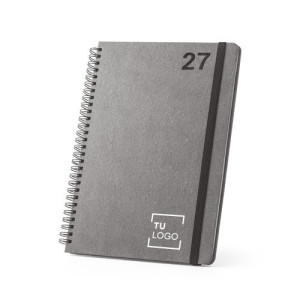 Agenda semanal B5 de cuero reciclado con anillas