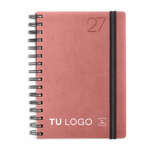 Agenda A5 diaria con anillas y cinta de cierre