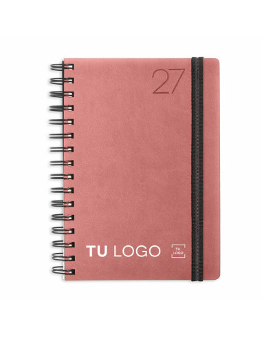 Agenda A5 diaria con anillas y cinta de cierre