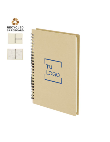 Libreta de cartón reciclado con planificador mensual