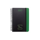Agenda diaria A5 de papel reciclado con anillas y acabado mate
