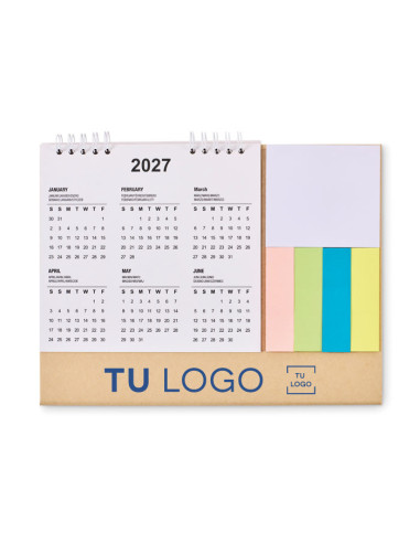 Calendario de sobremesa de 4 años con notas adhesivas