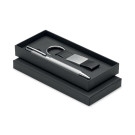 Set de bolígrafo de aluminio reciclado y Llavero