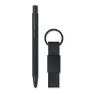 Set de bolígrafo de aluminio reciclado y Llavero