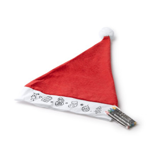Gorro navideño de Papá Noel para colorear