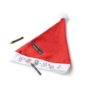 Gorro navideño de Papá Noel para colorear 2