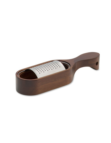 Rallador de acero inoxidable con base de madera