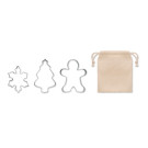 Set de 3 moldes para galletas con formas navideñas