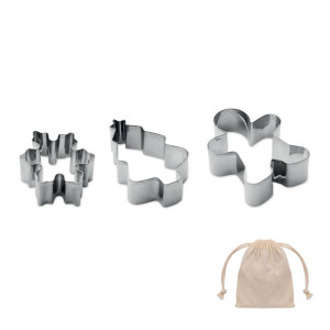 Set de 3 moldes para galletas con formas navideñas