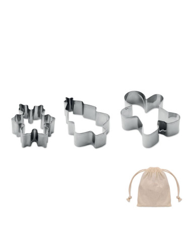 Set de 3 moldes para galletas con formas navideñas