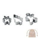 Set de 3 moldes para galletas con formas navideñas