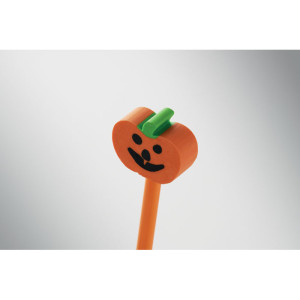 Lápiz de madera con goma de borrar forma de calabaza 2