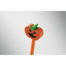 Lápiz de madera con goma de borrar forma de calabaza