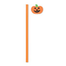 Lápiz de madera con goma de borrar forma de calabaza