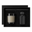 Set aromático premium de ambientador mikado y vela de cristal