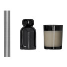 Set aromático premium de ambientador mikado y vela de cristal