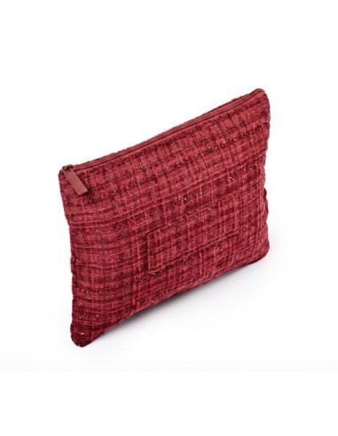 Neceser plano de poliéster con acabado tweed
