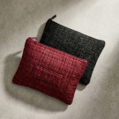 Neceser plano de poliéster con acabado tweed