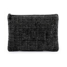 Neceser plano de poliéster con acabado tweed