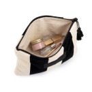 Neceser plano aterciopelado a rayas blancas y negras