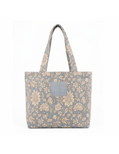 Bolsa de algodón y poliéster con estampado floral