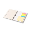 Libreta A5 de cartón reciclado de briks de leche con notas adhesivas