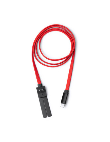 Cable cargador USB C de nylon reciclado con soporte