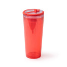 Vaso térmico translúcidocon dosificador con pajita 670 ml