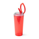 Vaso térmico translúcidocon dosificador con pajita 670 ml