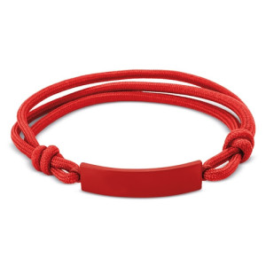 Pulsera ajustable de cuerda con placa metálica
