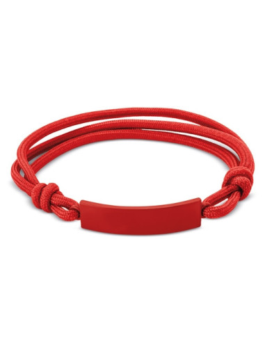 Pulsera ajustable de cuerda con placa metálica