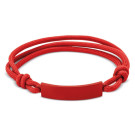 Pulsera ajustable de cuerda con placa metálica