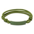 Pulsera ajustable de cuerda con placa metálica
