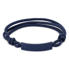 Pulsera ajustable de cuerda con placa metálica