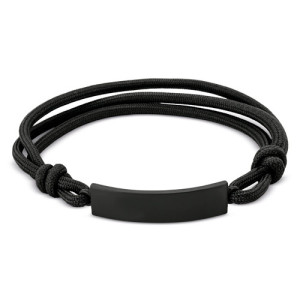 Pulsera ajustable de cuerda con placa metálica 2