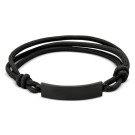 Pulsera ajustable de cuerda con placa metálica
