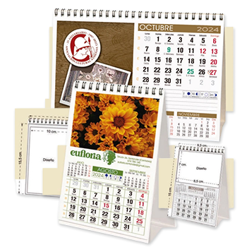 calendarios de escritorio de diseño horizontal y vertical