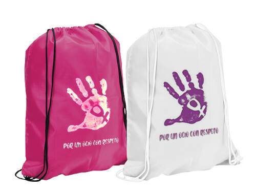 mochila de cuerdas como merchandising contra la violencia de género